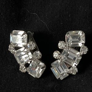 Stunning Vintage Signed Weiss Rhinestone Earrings MINT